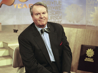 Charles Osgood, anchor of CBS's "Sunday Morning," posed for a portrait on the set in 1999. Osgood, who anchored the popular news magazine's for more than two decades, was host of the long-running radio program "The Osgood File" and was referred to as CBS News' poet-in-residence, has died.