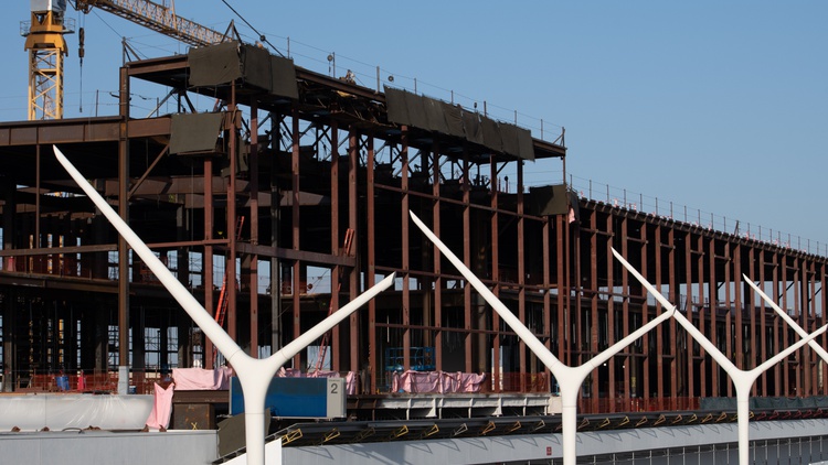 LAX is constructing a people mover that will whisk you to its terminals and transport hubs. Artists are producing video installations for selected stations.